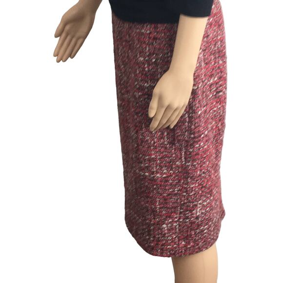 Talbots Red, Burgundy, White Lined Skirt Irregular Tweed Size 4 - Picture 4 of 7